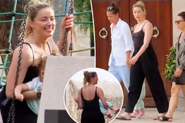 Amber Heard đưa con gái đi nghỉ ở Tây Ban Nha dù vẫn nợ tiền Depp