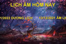 Lịch âm hôm nay: Xem tốt xấu ngày 15/1/2022 tức 13/12/2021 âm lịch