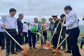 Chủ tịch nước Nguyễn Xuân Phúc trồng vườn cây mắc ca ở Điện Biên