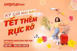 Mang Xuân về nhà, Vietjet vận chuyển mai, đào Tết 2023
