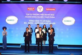 HABECO được vinh danh TOP 10 Thương hiệu mạnh – Ngành nông nghiệp, thực phẩm 2022