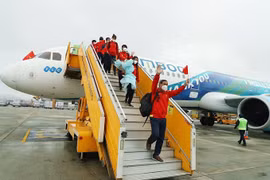 Chuyên cơ đặc biệt của Bamboo Airways đón những “cô gái vàng” của Đội tuyển bóng đá nữ Việt Nam về nước