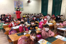 Học sinh tiểu học ngoại thành Hà Nội hân hoan đi học trở lại