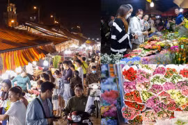 Chợ hoa Quảng Bá nhộn nhịp trước dịp lễ 20/10