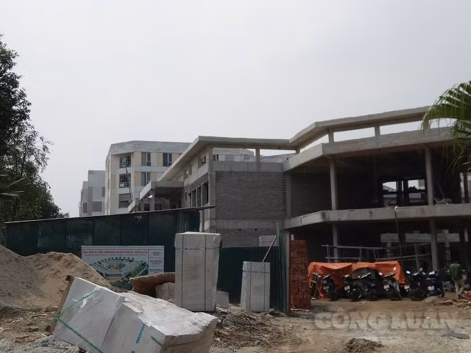 Dự án xây dựng trường mầm non KĐT Đặng Xá đang được thi công.