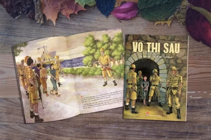 Cuốn sách về anh hùng Võ Thị Sáu. Ảnh: NXB Kim Đồng