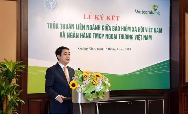 Lễ ký kết thỏa thuận giữa Vietcombank với BHXH (Ảnh TL)