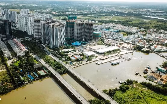 Khu vực xây dựng cầu Rạch Đỉa. Ảnh: ttvn.vn