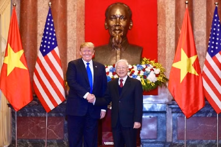 Tổng Bí thư, Chủ tịch nước Nguyễn Phú Trọng tiếp Tổng thống Mỹ Donald Trump ngày 27/2/2019.