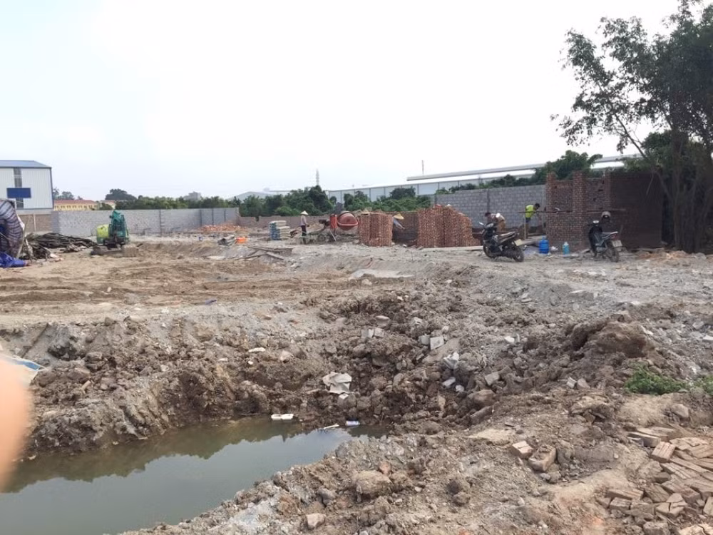Dự án của Công ty Trang Huy được chia cho nhiều đơn vị đổ đất thải san lấp mặt bằng.