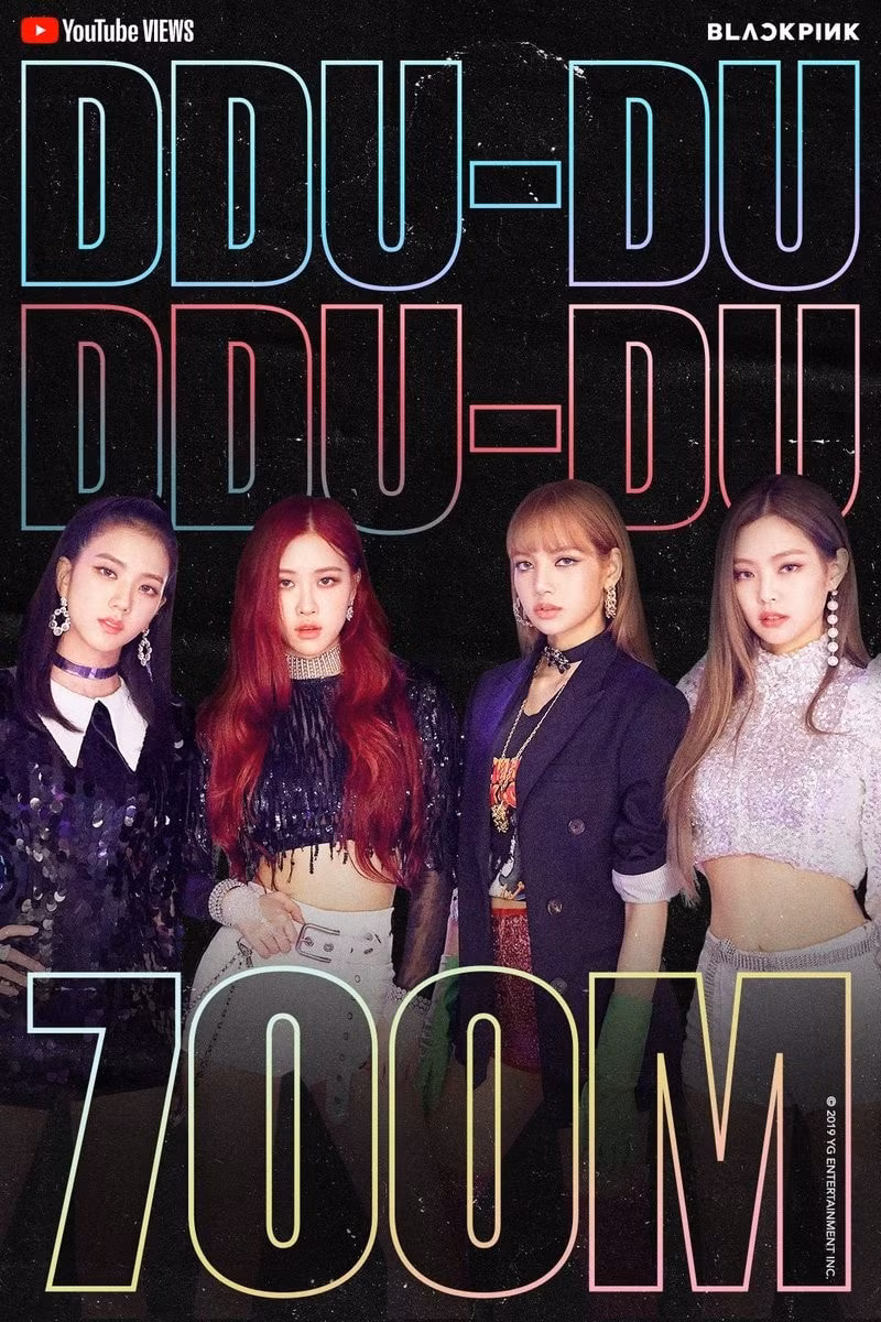 Black Pink đã trở thành ban nhạc đầu tiên của Hàn Quốc có video vượt mốc 700 triệu lượt xem trên trang YouTube. Ảnh: allkpop.com