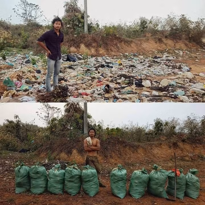 Thử thách được một bạn trẻ Pakistan thực hiện. Ảnh: VH (Nguồn từ FB WeDont Deserve This Planet)