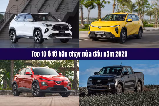Top 10 ô tô được khách Việt mua nhiều nhất nửa đầu năm 2026
