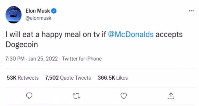 bi elon musk thach chap nhan thanh toan bang dogecoin mcdonalds da phan ung ra sao hinh 2