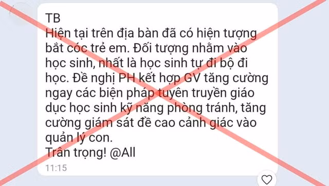 se xu ly nguoi tung tin sai su that ve viec tre em bi bat coc tai quan hoang mai ha noi hinh 1