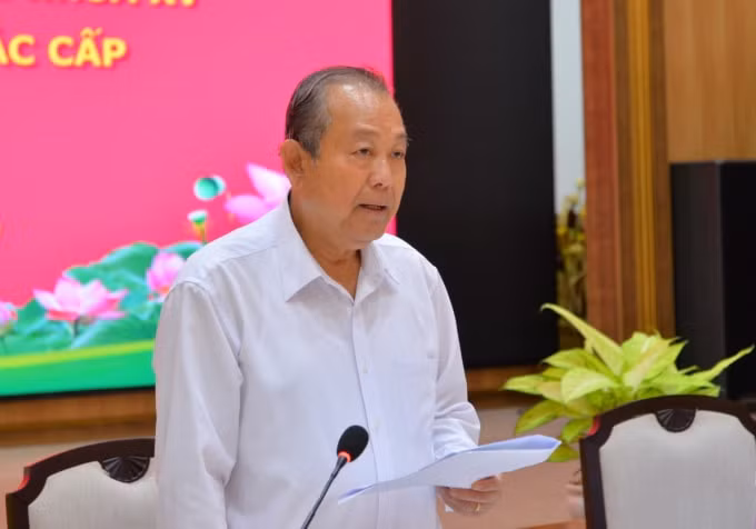 Phó Thủ tướng Trương Hòa Bình phát biểu tại buổi làm việc. Ảnh: Phạm Hải