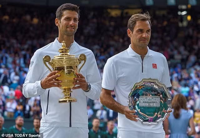 Novak Djokovic đánh bại Roger Federer để lập kỷ lục về thời gian giữ ngôi số 1 thế giới. Ảnh: internet