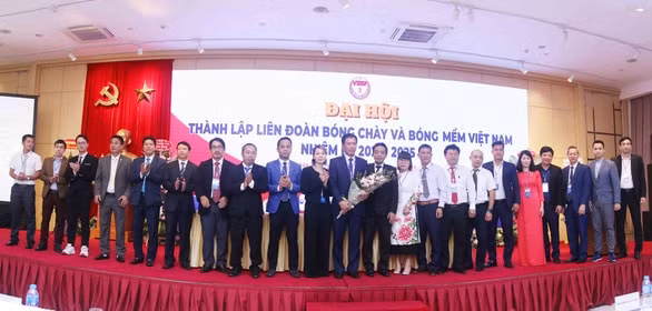 Ban chấp hành Liên đoàn Bóng chày và bóng mềm Việt Nam ra mắt đại hội. Ảnh: thethaotuoitre.vn