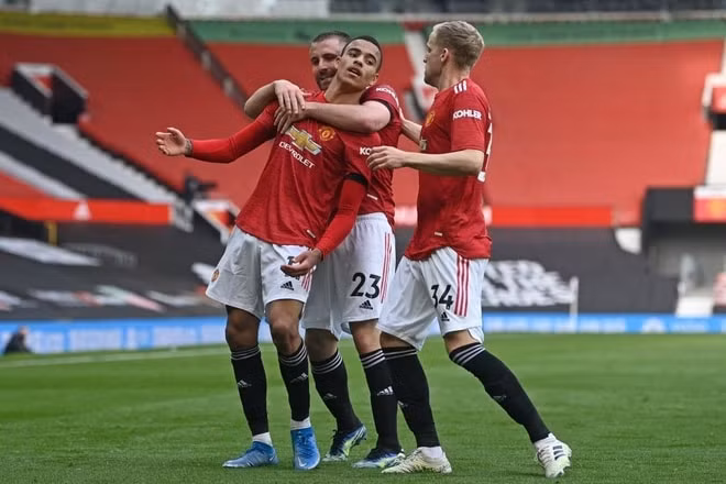 Greenwood có trận thứ 2 liên tiếp ghi bàn ấn định chiến thắng 3-1 cho MU. Ảnh: Getty