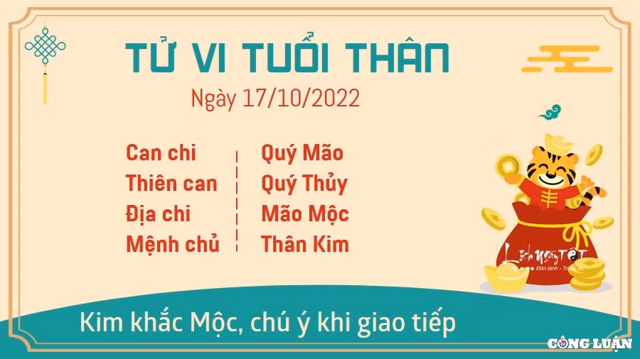 tu vi hom nay 17 10 2022 thu 2 ngay 22 9 am lich cua 12 con giap hinh 9