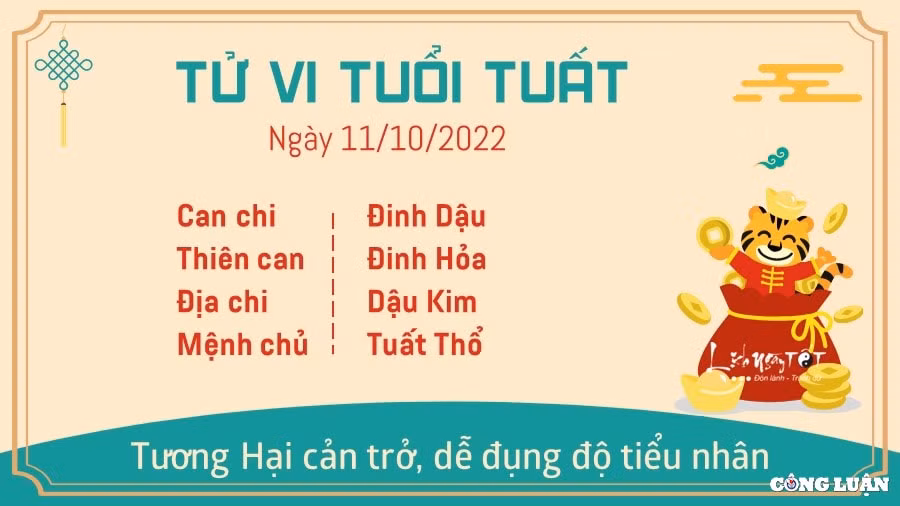 tu vi hom nay 11 10 2022 thu 3 ngay 16 9 am lich cua 12 con giap hinh 11