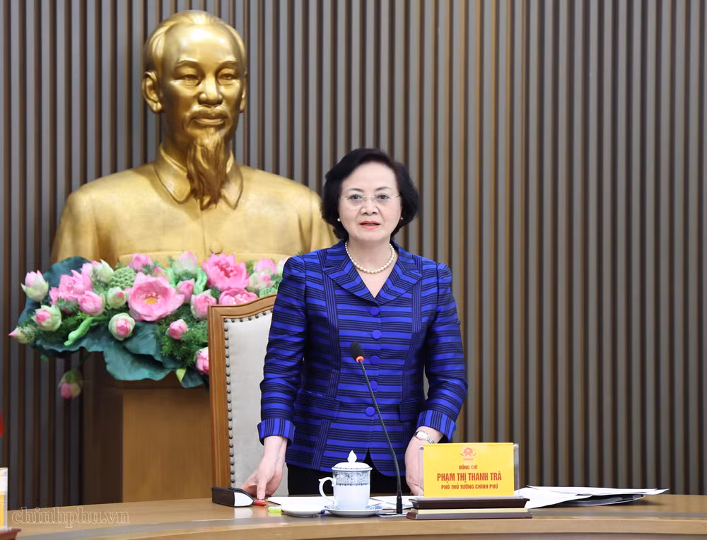 Phó Thủ tướng Phạm Thị Thanh Trà chủ trì Phiên họp lần thứ nhất Ban Công tác liên ngành đối ngoại và hội nhập quốc tế về văn hóa, xã hội, giáo dục - đào tạo - Ảnh: CP