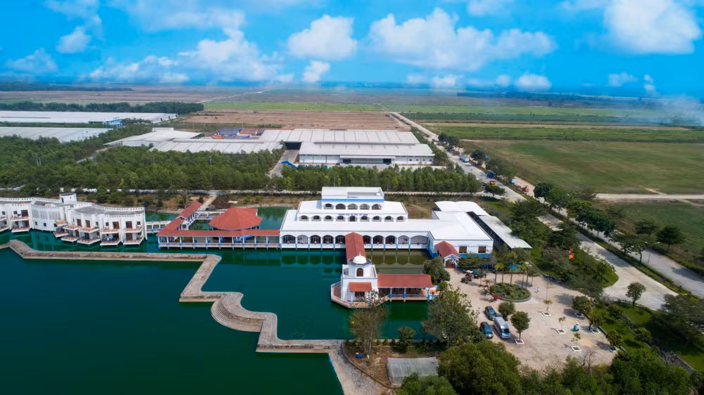 Các cô bò sữa được tận hưởng môi trường sống như “resort” giữa thiên nhiên trong lành thoáng đãng, với 9 hồ điều hòa khí hậu và 500 ha đồng cỏ xanh mát
