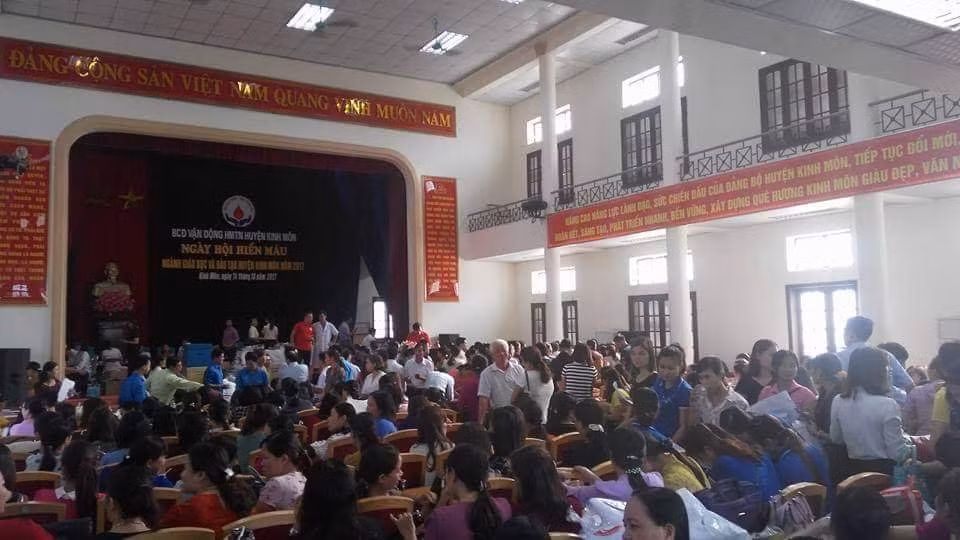 Ngày hội hiến máu tình nguyện do Hội chữ thập đỏ huyện Kinh Môn tổ chức