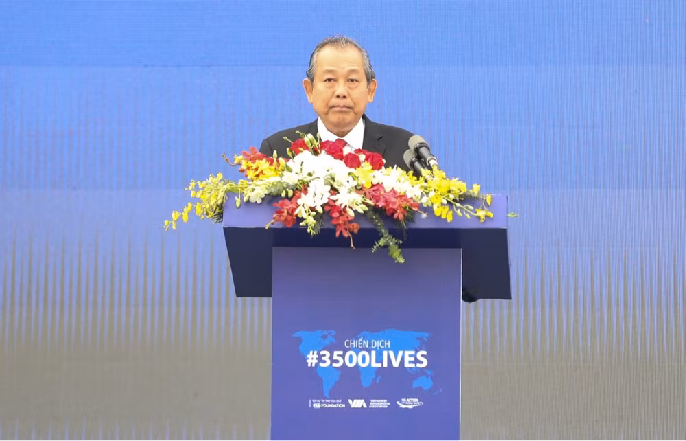 Phó Thủ tướng Chính phủ Trương Hòa Bình phát biểu tại sự kiện: “Lễ phát động chiến dịch #3500 sinh mạng là sự kiện chính thức triển khai các hoạt động nhằm kêu gọi và nâng cao nhận thức của cộng đồng, đặc biệt là giới trẻ, tập trung vào những “nguyên tắc cứu mạng” khi lưu thông”