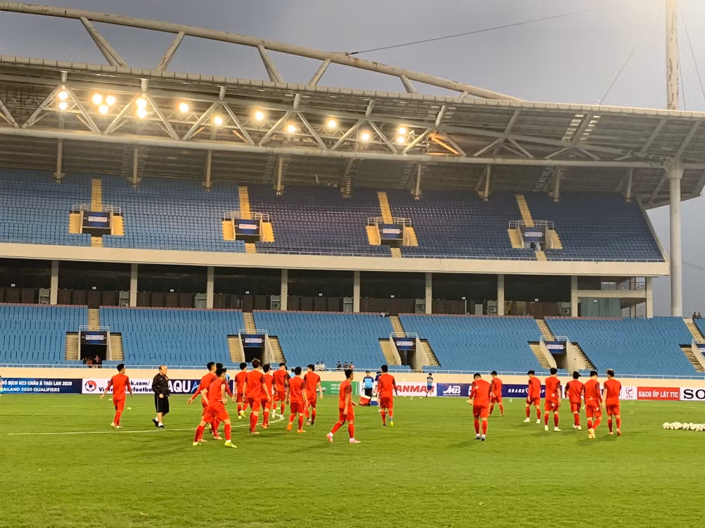 Toàn đội U23 Việt Nam đang rất quyết tâm giành chiến thắng ở ngày ra quân. Ảnh: Hữu Phương