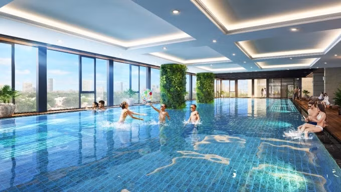 Bể bơi bốn mùa với chiều dài hơn 50m – đạt tiêu chuẩn thi đấu Olympic