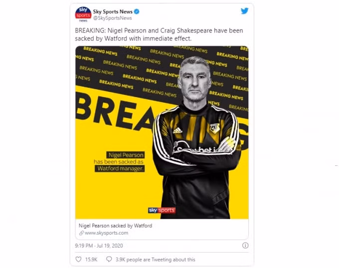 HLV Watford – ông Nigel Pearson bị sa thải. Ảnh: Getty Images