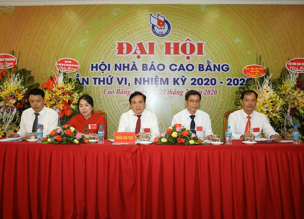 Quang cảnh Đại hội Hội Nhà báo tỉnh Cao Bằng lần thứ VI, nhiệm kỳ 2020 – 2025. (Ảnh: Sơn Hải)
