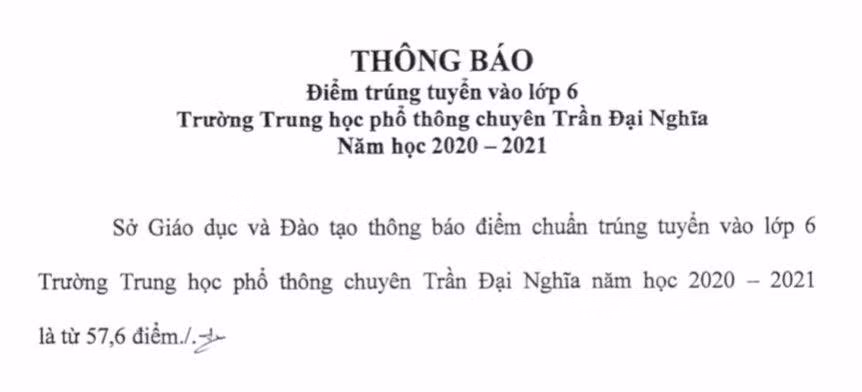 Thông báo của Sở GD-ĐT TP.HCM. Ảnh: internet.