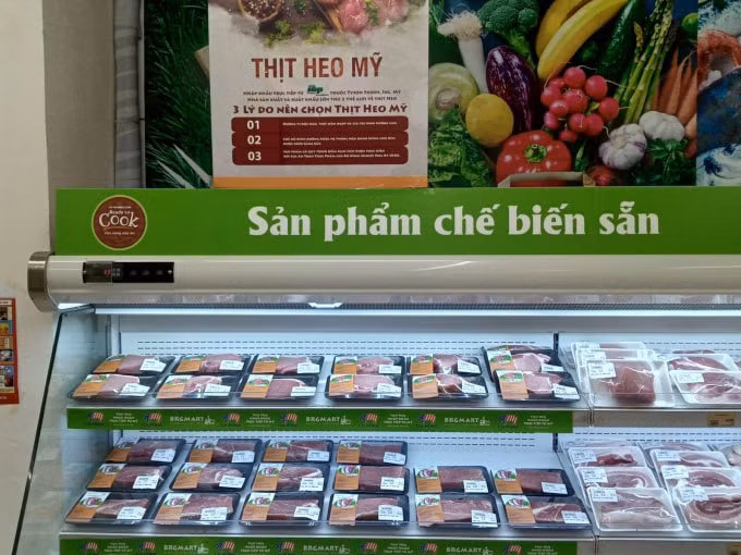 Sản phẩm thịt heo Mỹ hiện đang được bày bán tại hệ thống BRGMart.