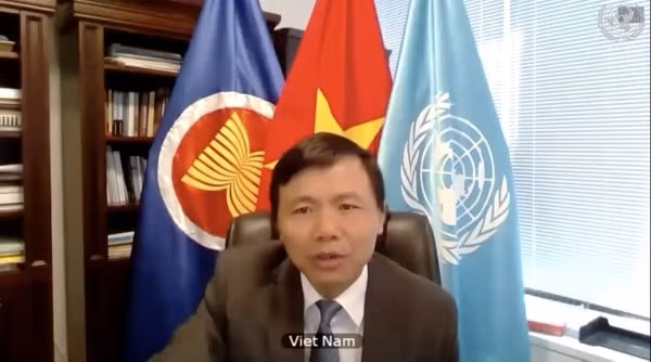 Đại sứ Đặng Đình Quý phát biểu tại cuộc họp. Nguồn: LHQ