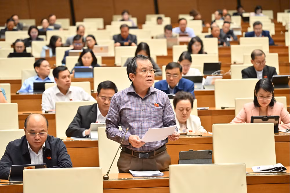 Đại biểu Nguyễn Tâm Hùng (thành phố Hồ Chí Minh) phát biểu. Ảnh: Quang Khánh
