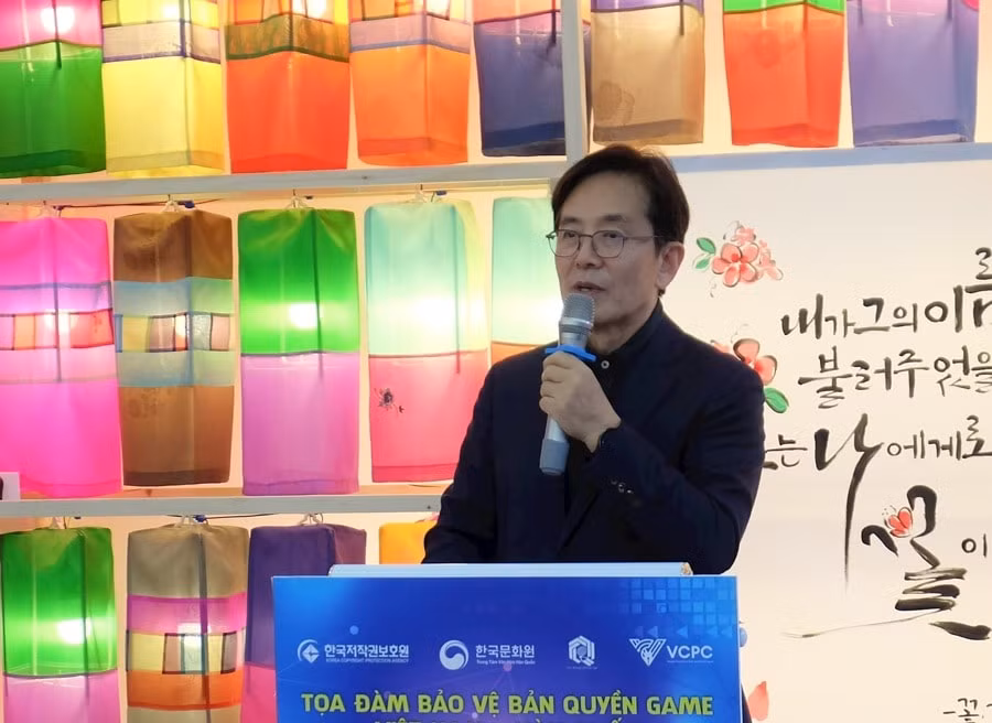 Ông Yu Byoung Han đề nghị tăng cường hợp tác bảo vệ bản quyền trên các nền tảng số. Ảnh: VH