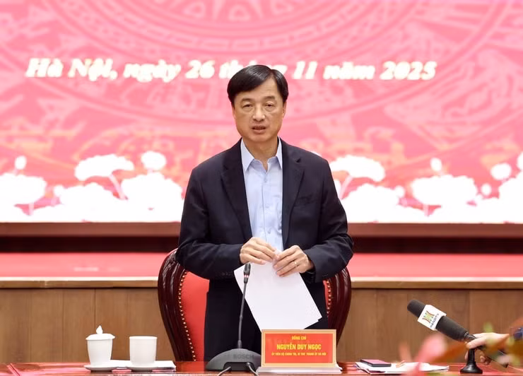 Bí thư Thành ủy Hà Nội Nguyễn Duy Ngọc phát biểu kết luận Hội nghị