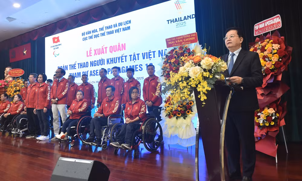 Lễ xuất quân của Đoàn Thể thao người khuyết tật Việt Nam tham dự ASEAN Para Games 13- Ảnh 1.