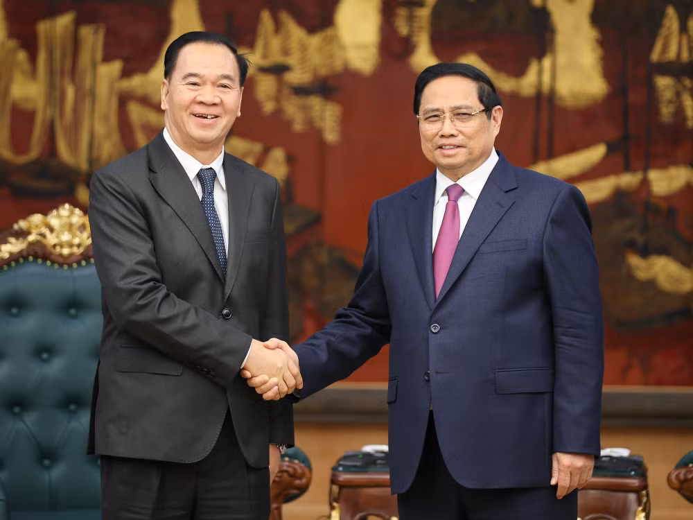 Thủ tướng Phạm Minh Chính tiếp Bộ trưởng Bộ Giáo dục và Thể thao Lào- Ảnh 1.