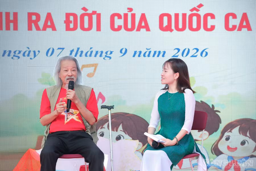 Học sinh Hà Nội nghe con trai Văn Cao kể chuyện về người viết Quốc ca