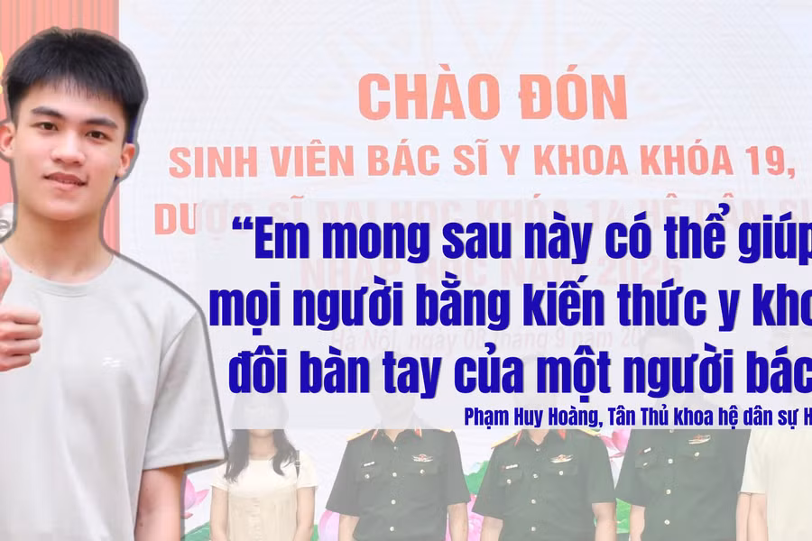 Thủ khoa hệ dân sự Học viện Quân y đạt 30/30 điểm muốn viết tiếp giấc mơ bác sĩ của mẹ