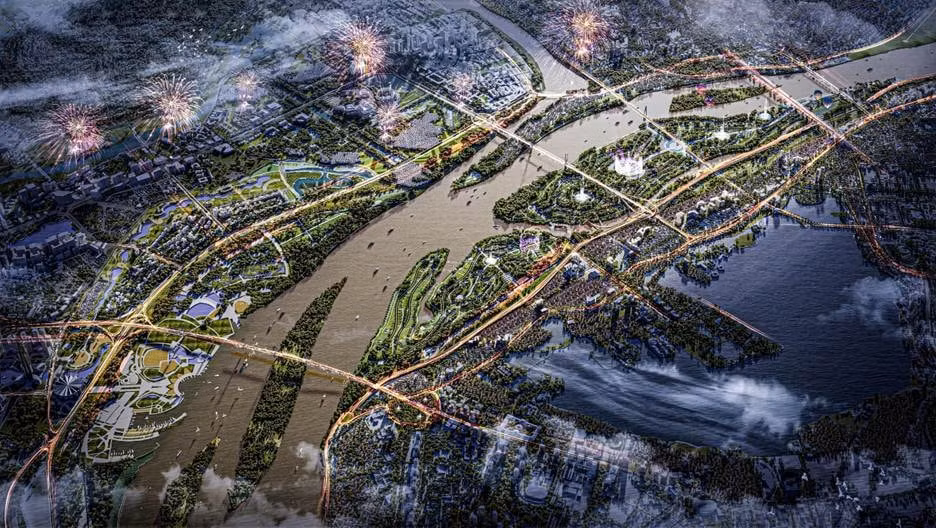 Đề án “Đại lộ và cảnh quan ven sông Hồng” được đề xuất dài gần 40km, từ cầu Hồng Hà đến cầu Mễ Sở kéo dài