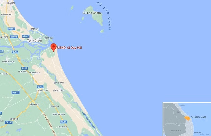 Xã Duy Hải, huyện Duy Xuyên, Quảng Nam. Ảnh: Google Maps