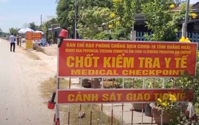 Hình ảnh một chốt kiểm soát y tế ở Quảng Ngãi. Ảnh: danviet.vn