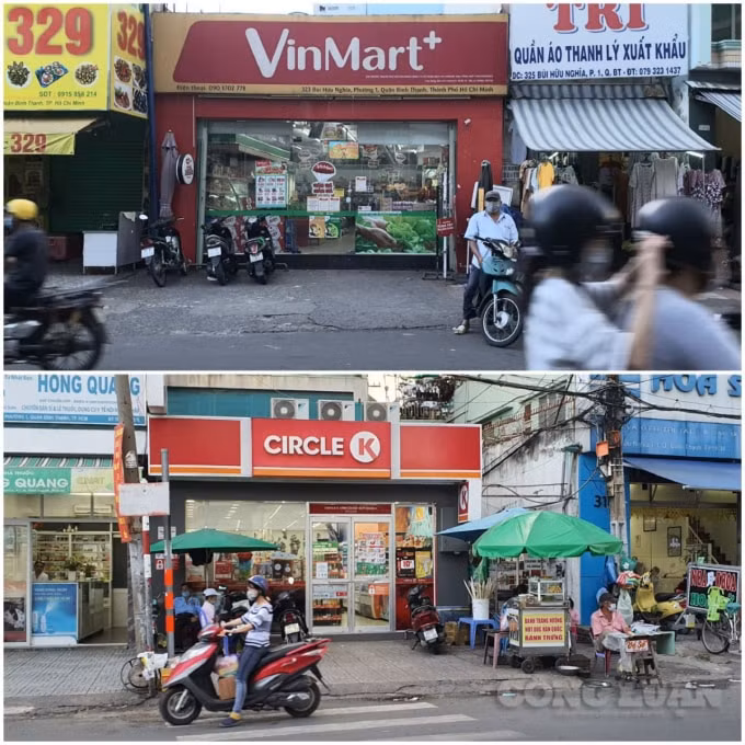 Hệ thống VinMart, CirCleK... nguồn hàng đầy ắp nhưng thưa thớt khách hàng. Ảnh: Thái Sơn