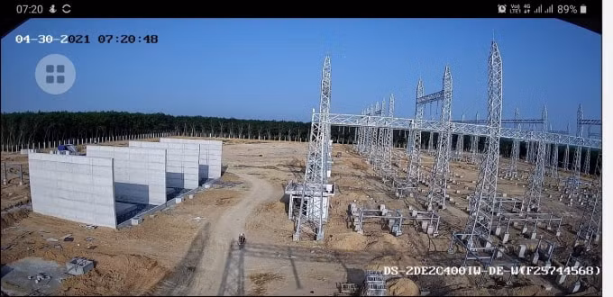 Kho vật tư thiết bị dự án ĐZ 500kV Sông Hậu - Đức Hoà tại Cái Bè.