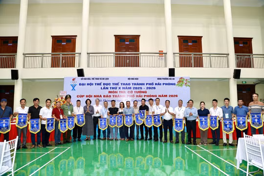 Khai mạc giải Cờ tướng tranh Cúp Hội Nhà báo thành phố Hải Phòng năm 2026.