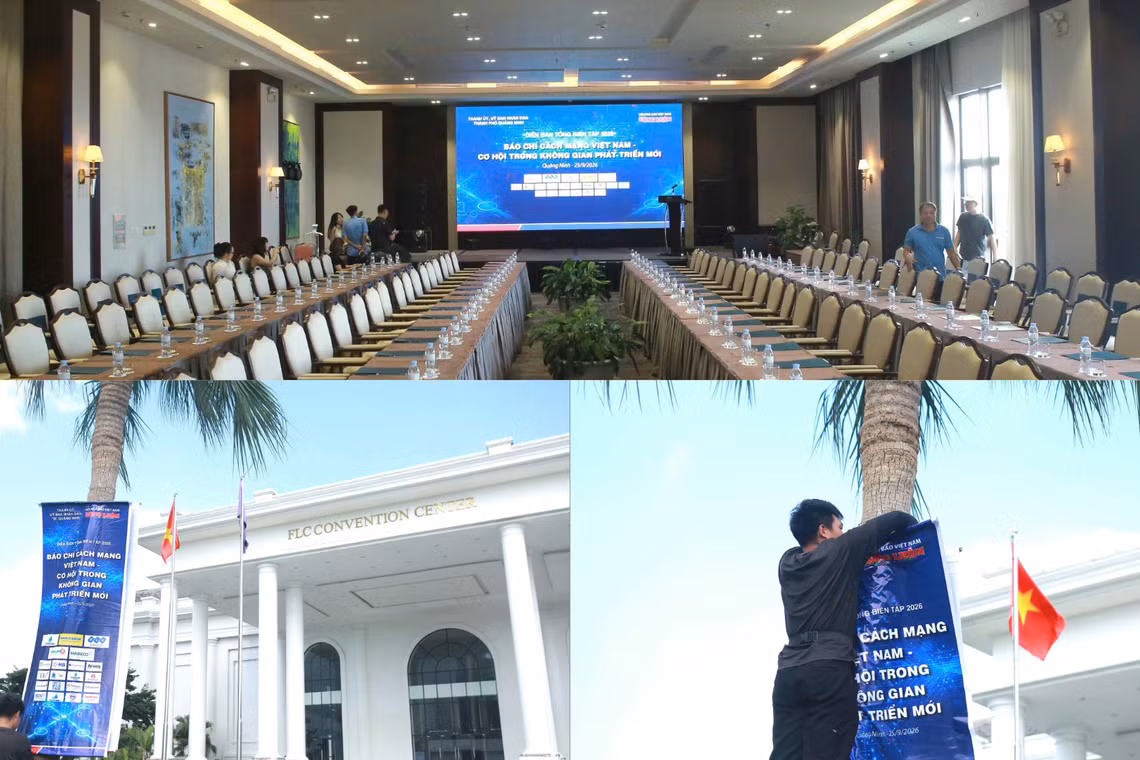 Không khí khẩn trương trước giờ khai mạc Diễn đàn Tổng Biên tập lần thứ 8 